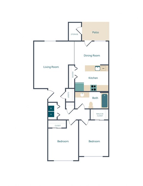 a floor plan of a house with a bedroom and a living room